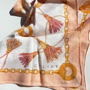 Celine Vintage Cotton Mini Scarf (handkerchief)